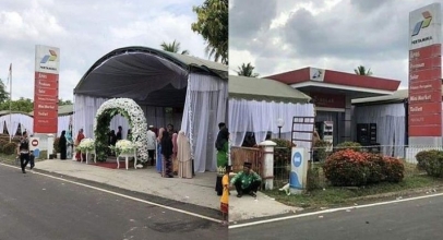 VIRAL! Beredar Foto Pernikahan di SPBU, Ini Penjelasan Pertamina