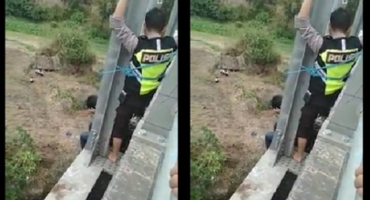 Video Viral Anggota Polisi Cegah Pemuda Yang Coba Bunuh Diri