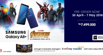 Samsung Galaxy A8+ Blue Marvel’s Avengers: Infinity War Exclusive Pre-order di Blibli.com