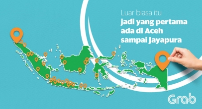 Grab Menjadi Layanan Transportasi Pertama dengan Jangkauan Seluruh Indonesia