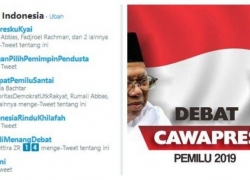 Debat Cawapres 2019 Ramaikan Linimasa Twitter