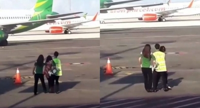 VIRAL! Wanita Nekat Kejar Pesawat dan Terobos Landasan Pacu Bandara Ngurah Rai Bali