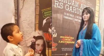 Reaksi Bocah Laki-Laki Saat Bertemu “Hantu” Viral di Medsos