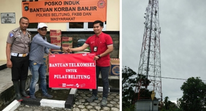 Belitung Terendam Banjir, Jaringan Telkomsel Tetap Normal