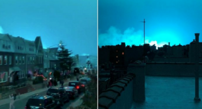 VIRAL! Muncul Cahaya Biru di Langit Kota New York, Benarkah Invasi Alien?