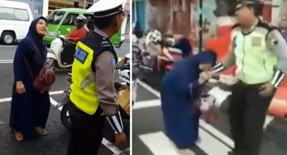 Sempat Viral, Inilah Identitas Emak-Emak Yang Gigit Tangan Polisi