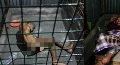 Foto Pria Diduga Dikerangkeng Anak Kandungnya Viral di Facebook