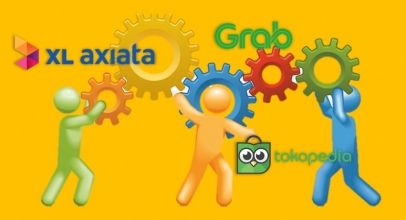 XL Axiata Kolaborasi dengan Grab dan Tokopedia