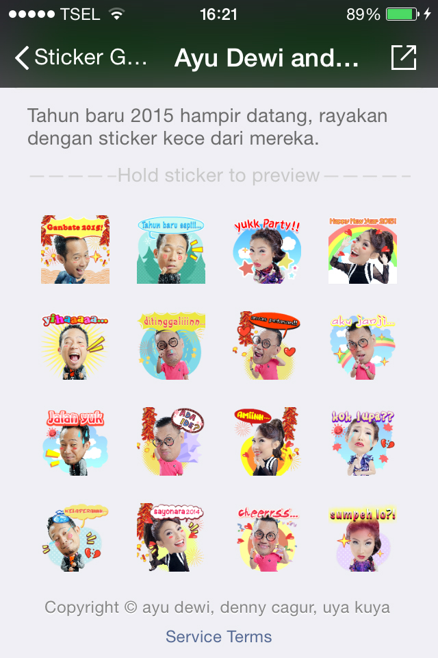 Stiker Ayu Dewi dkk Ramaikan Tahun Baru 2015