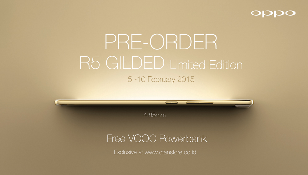 Oppo Buka Pre-order R5 Gilded Edition