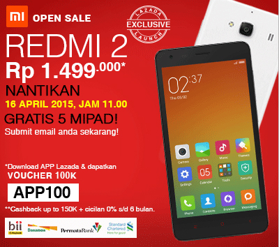 Promo Mi Pad di Blibli dan Redmi 2 di Lazada