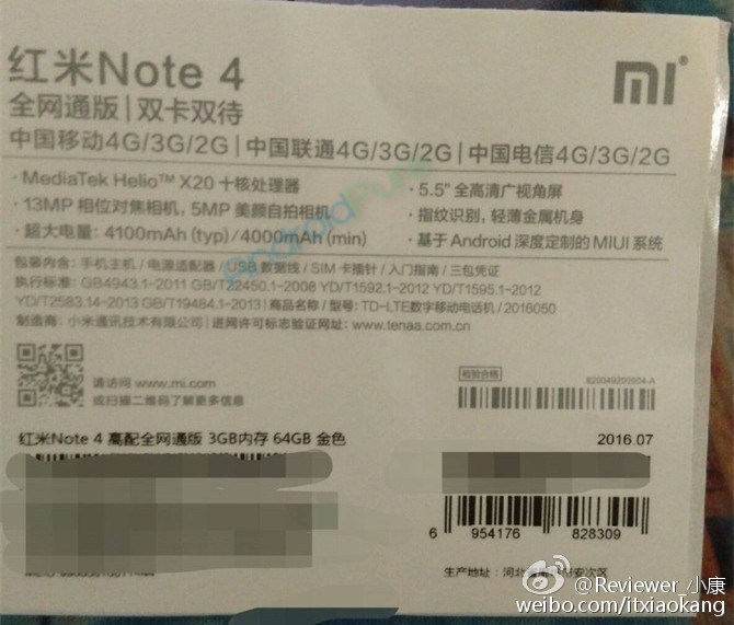 Redmi Note 4 Gunakan Prosesor Helio X20