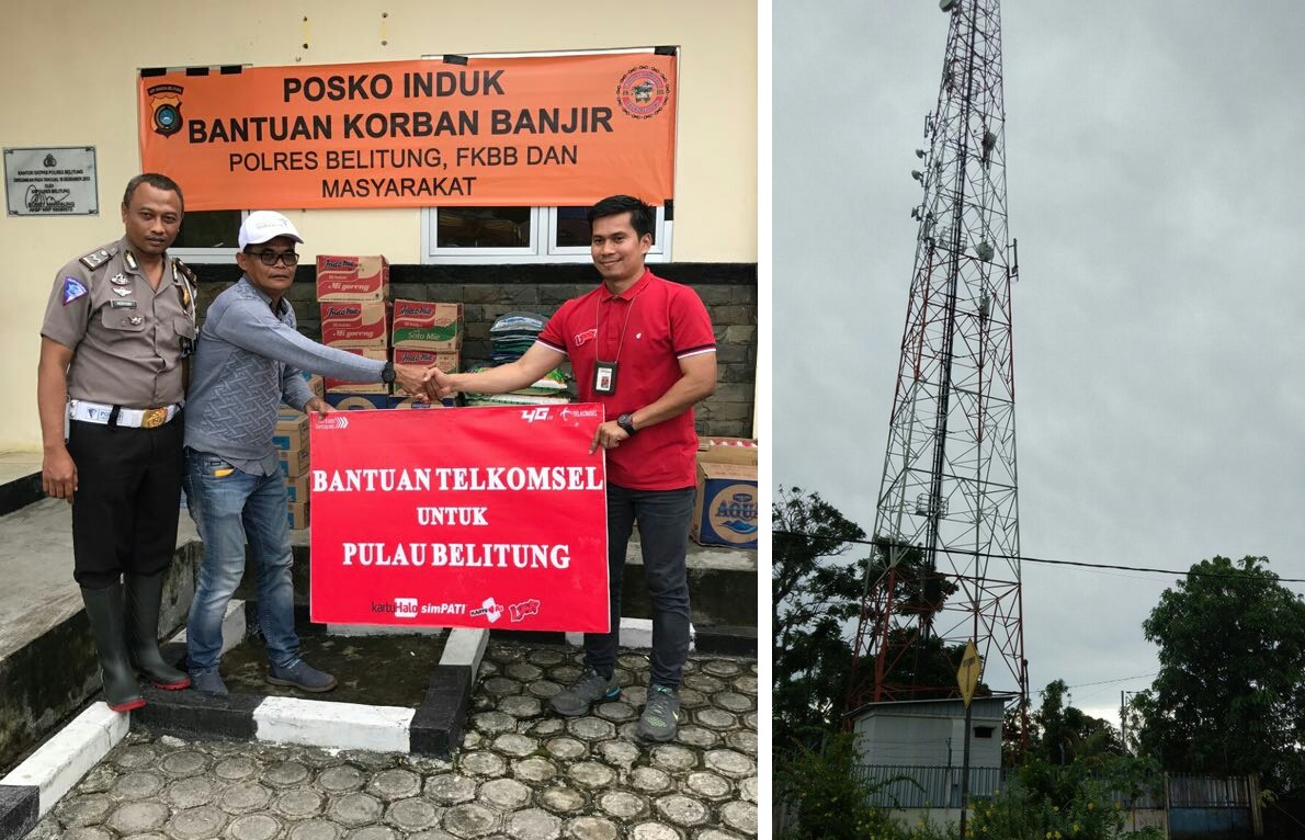 Belitung Terendam Banjir, Jaringan Telkomsel Tetap Normal