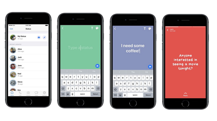 Kini Status WhatsApp Bisa Warna Warni!
