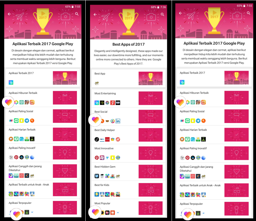 “LIKE” Terima 3 Penghargaan Google Play Awards 2017