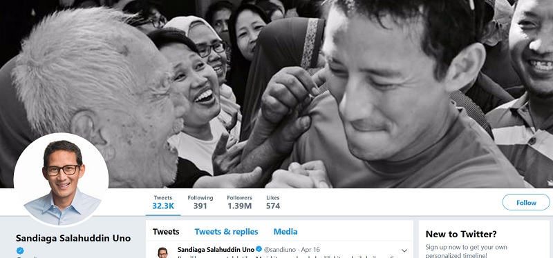 Tagar #MisteriHilangnyaSandiagaUno Kali Ini Trending