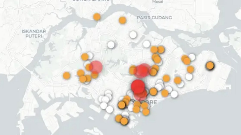 Peta Interaktif Situasi Sebaran Virus Corona ala Singapura