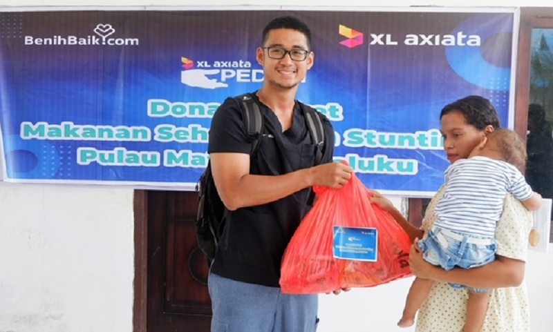 XL Axiata Gelar CSR Bagikan Bahan Makanan Cegah Stunting